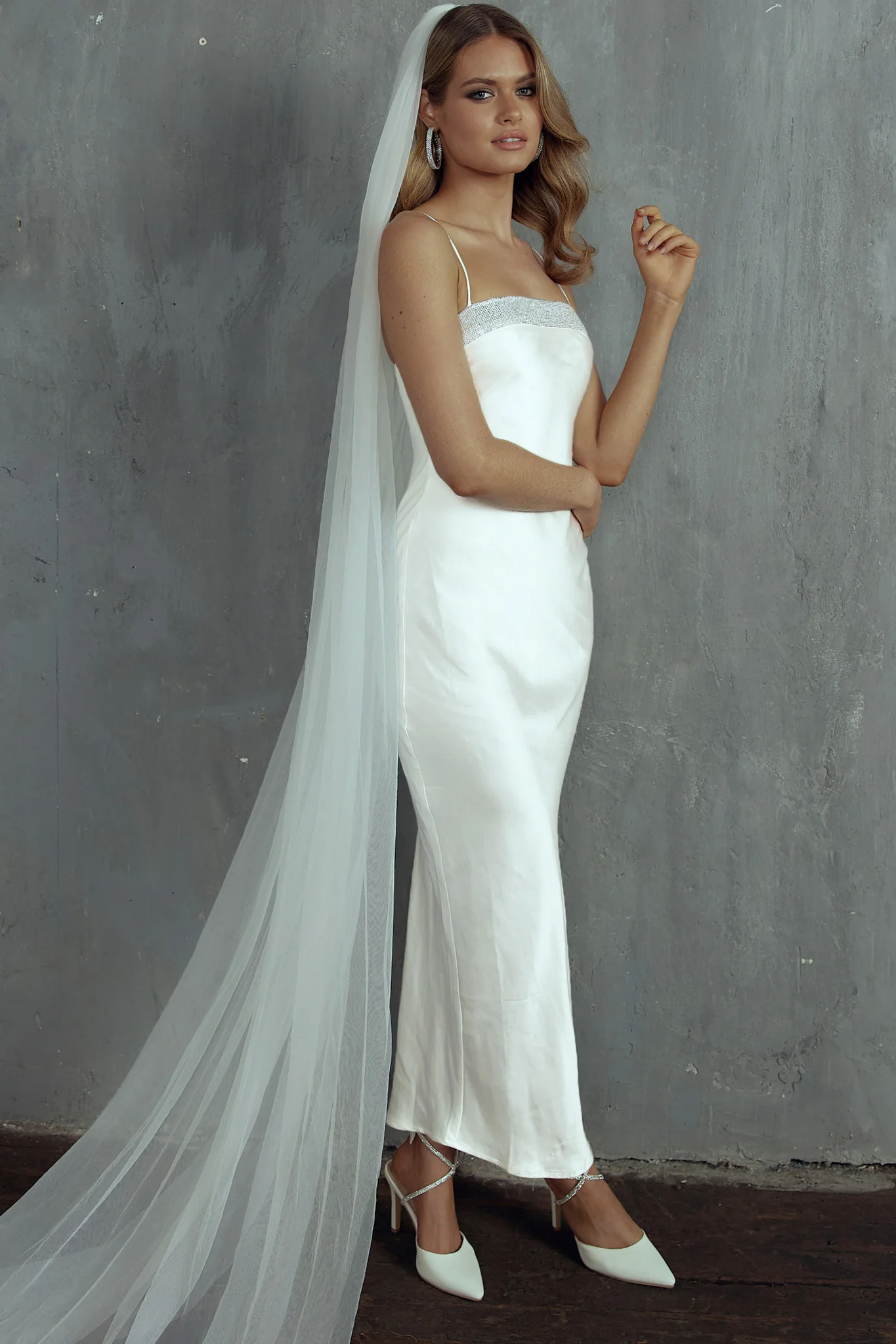 Making Headlines Diamante Neckline Maxi Dress White - Image 3