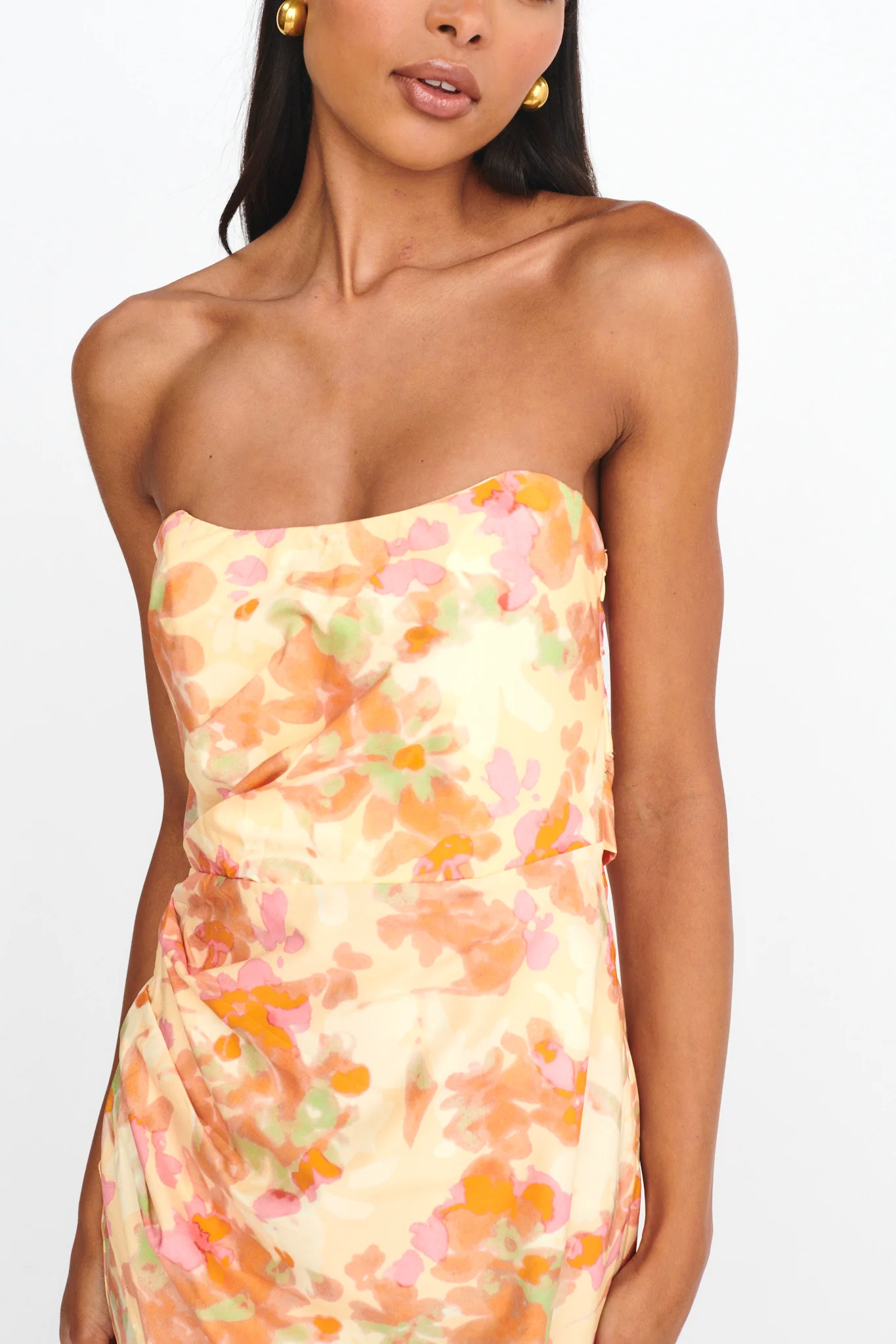 Marianna Twist Back Maxi Dress Orange - Image 3