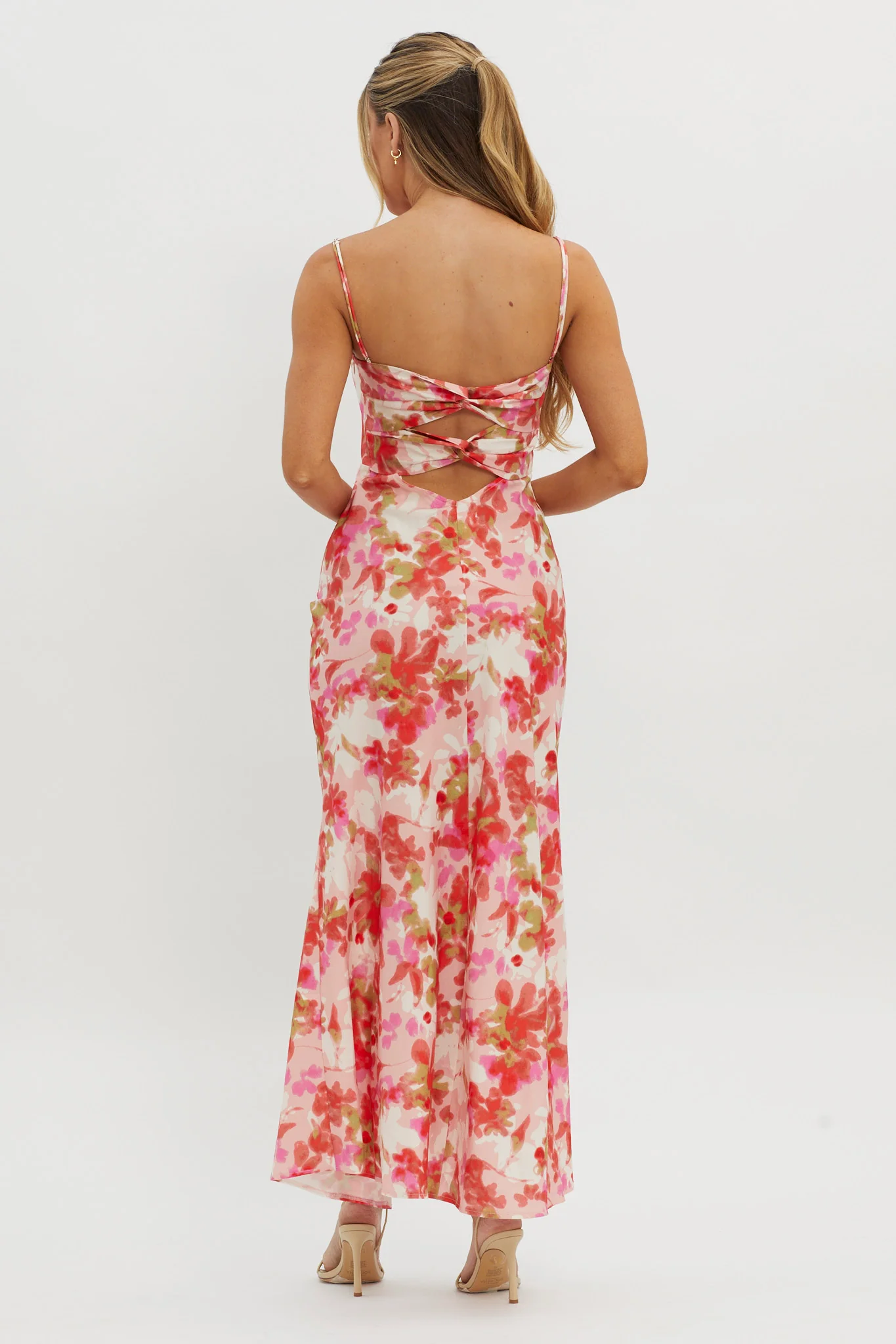Marianna Twist Back Maxi Dress Pink - Image 2