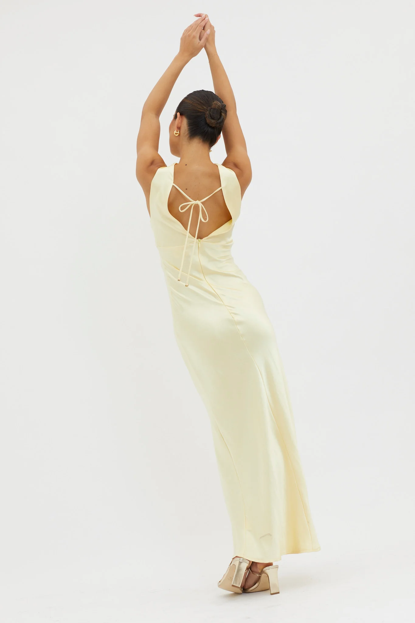 Maridon Cowl Neck Ruffle Dress Butter - Image 2