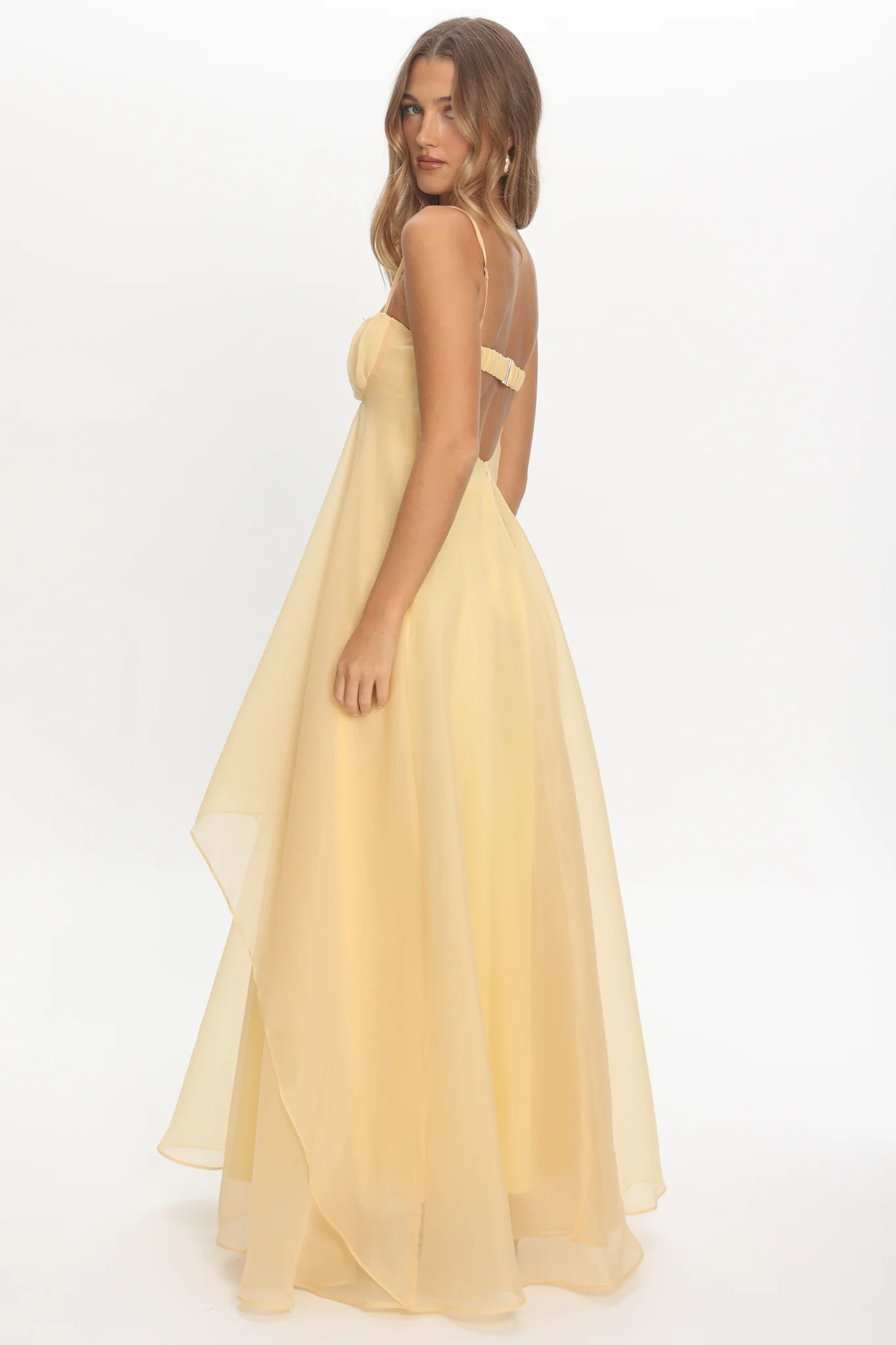 Marigold Sun Gathered Bust Maxi Dress Butter - Image 3