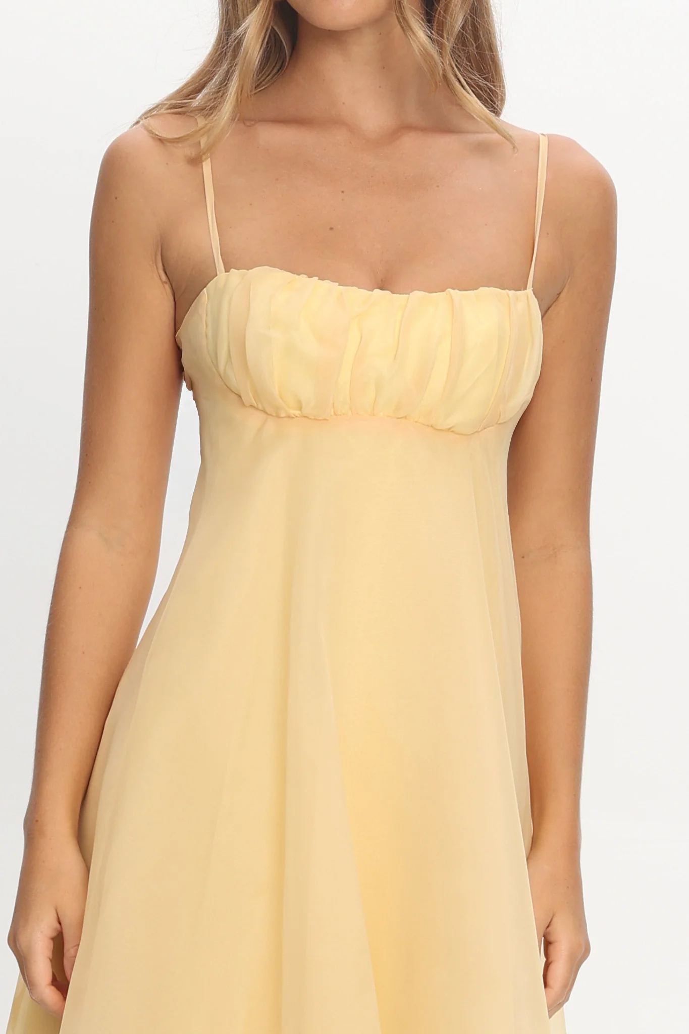 Marigold Sun Gathered Bust Maxi Dress Butter - Image 4