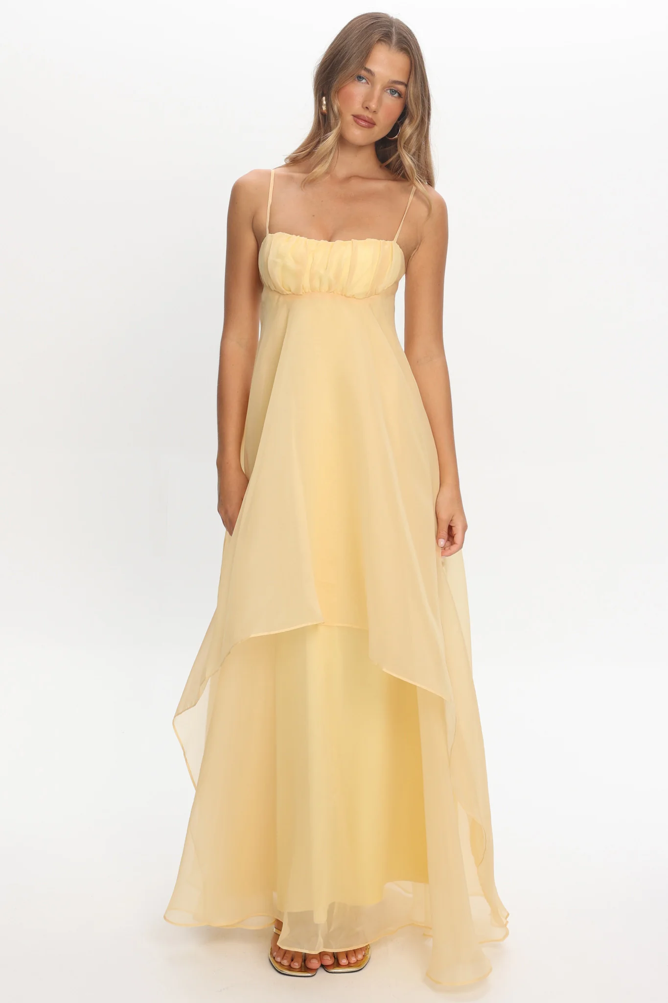 Marigold Sun Gathered Bust Maxi Dress Butter - Image 5