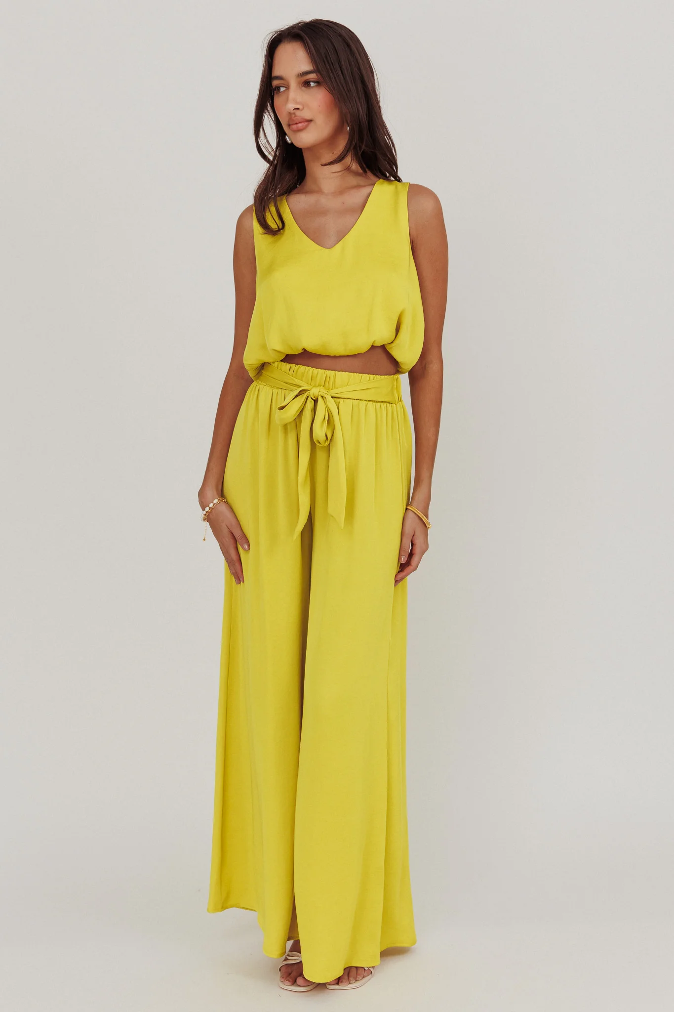 Mariposa Wide Leg Pant Chartreuse - Image 2