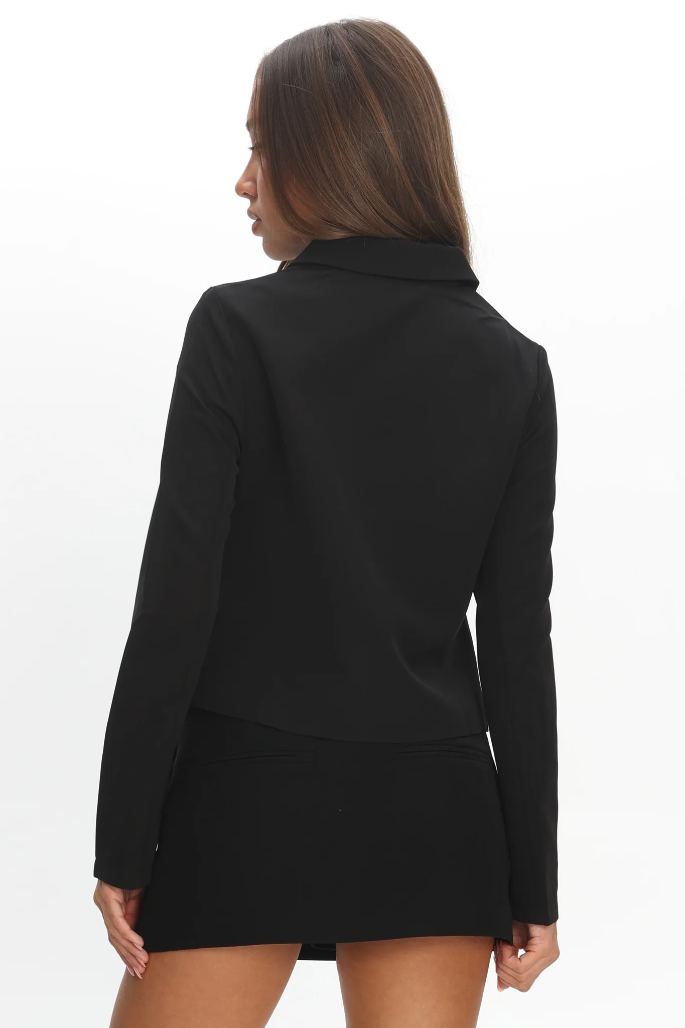 Marsha Button Front Crop Jacket Black - Image 3