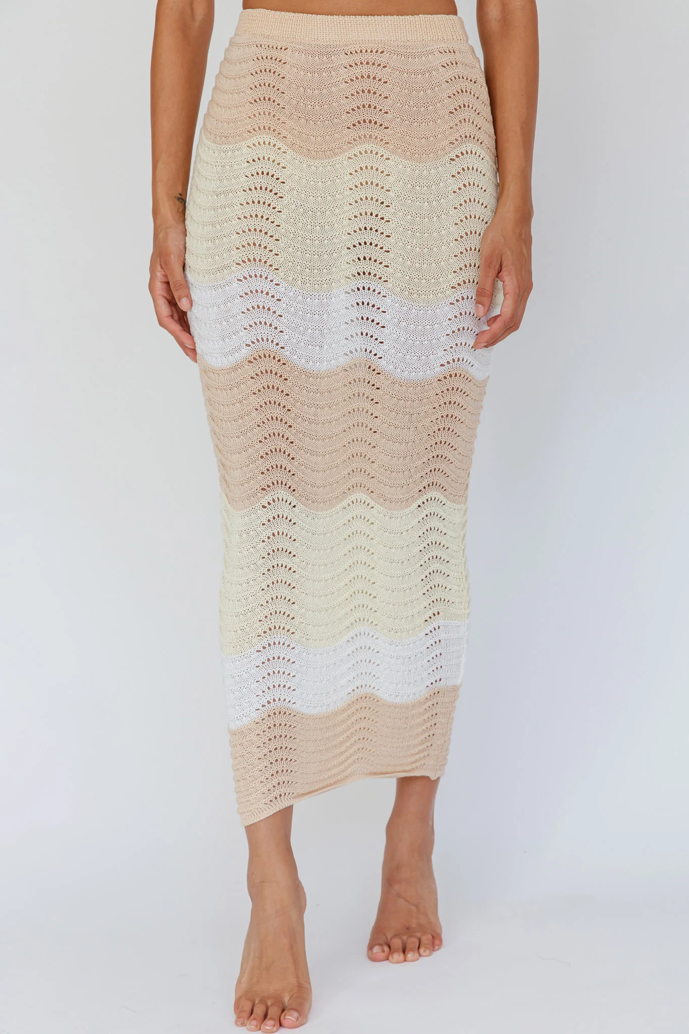 May Blooms Knit Maxi Skirt Lemon Butter - Image 4