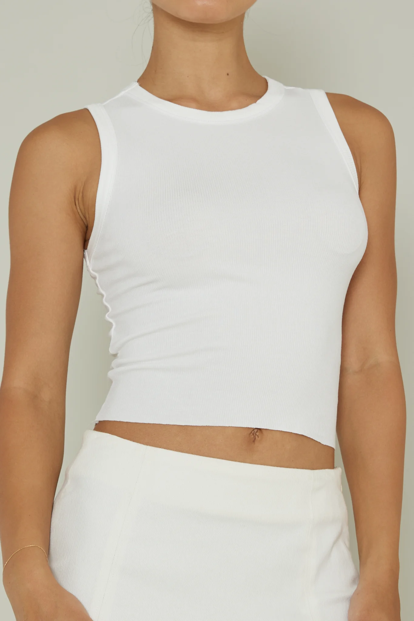 Mayra Crew Neck Crop Top White - Image 4