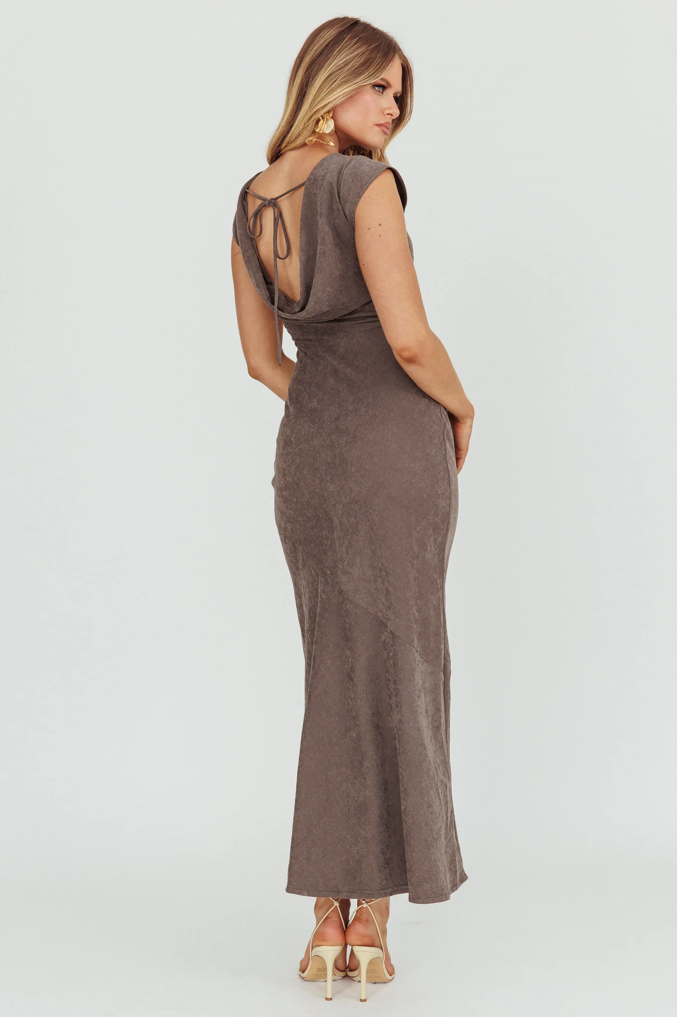 Maysa Cowl Back Maxi Dress Charcoal - Image 2