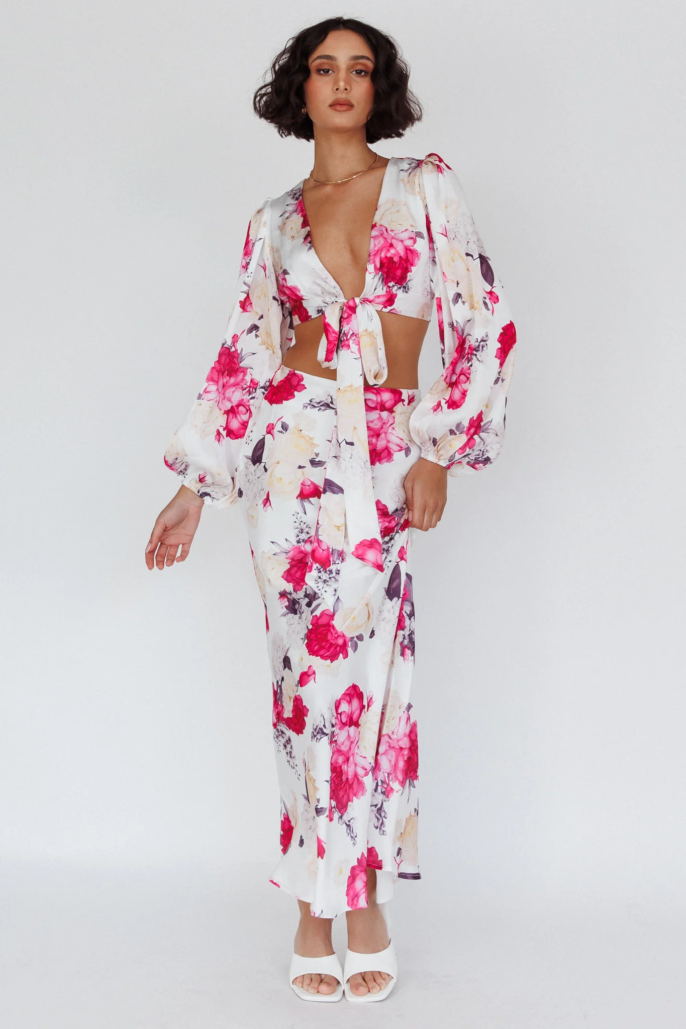Meet Me In Fiji Maxi Skirt Floral Pink - Image 4