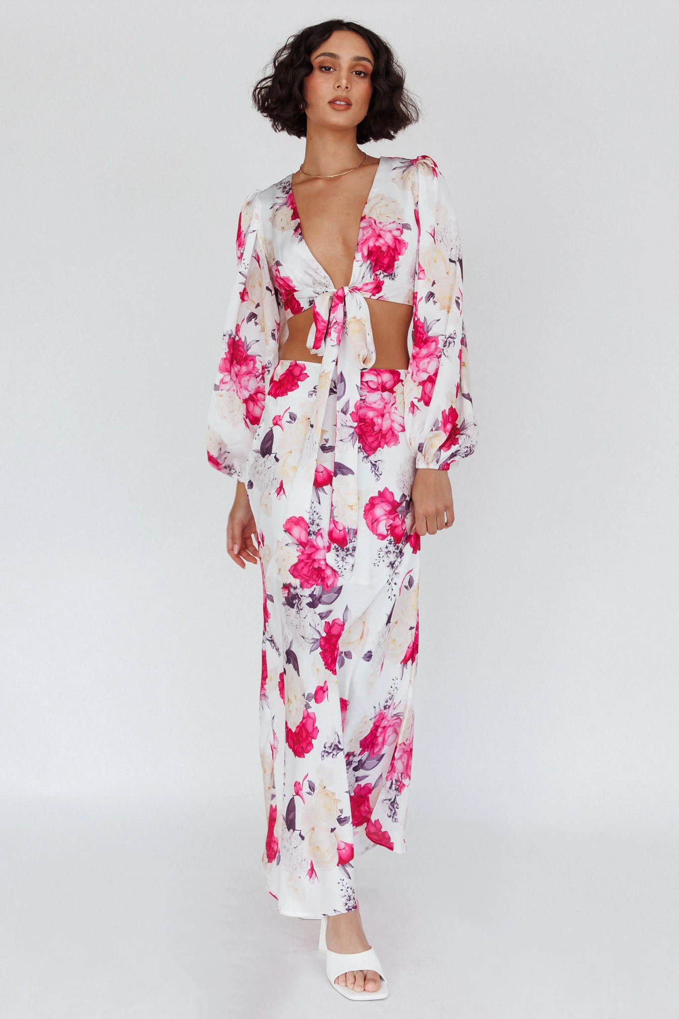 Meet Me In Fiji Maxi Skirt Floral Pink - Image 5