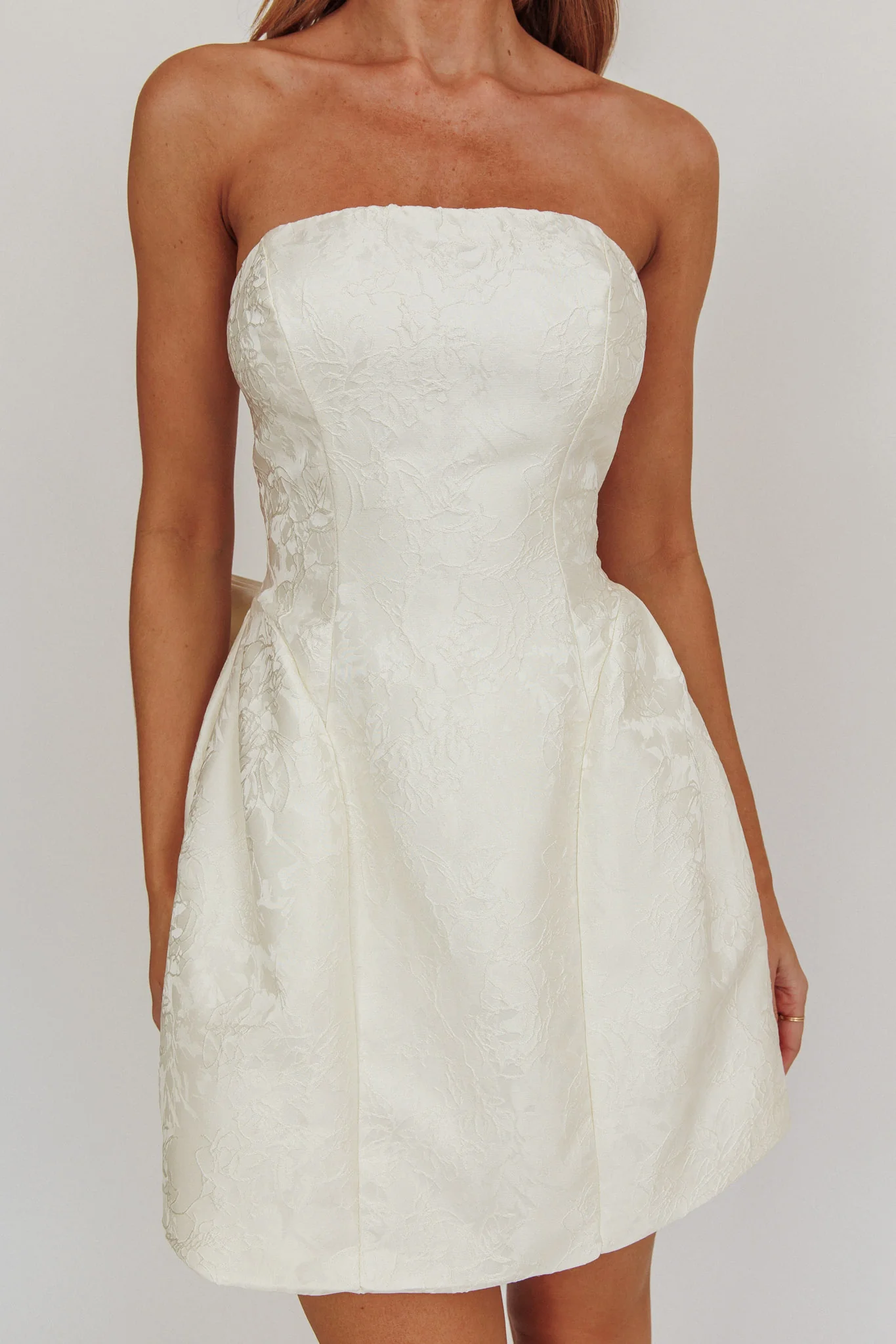 Melty Kisses Bow Mini Dress Cream - Image 4