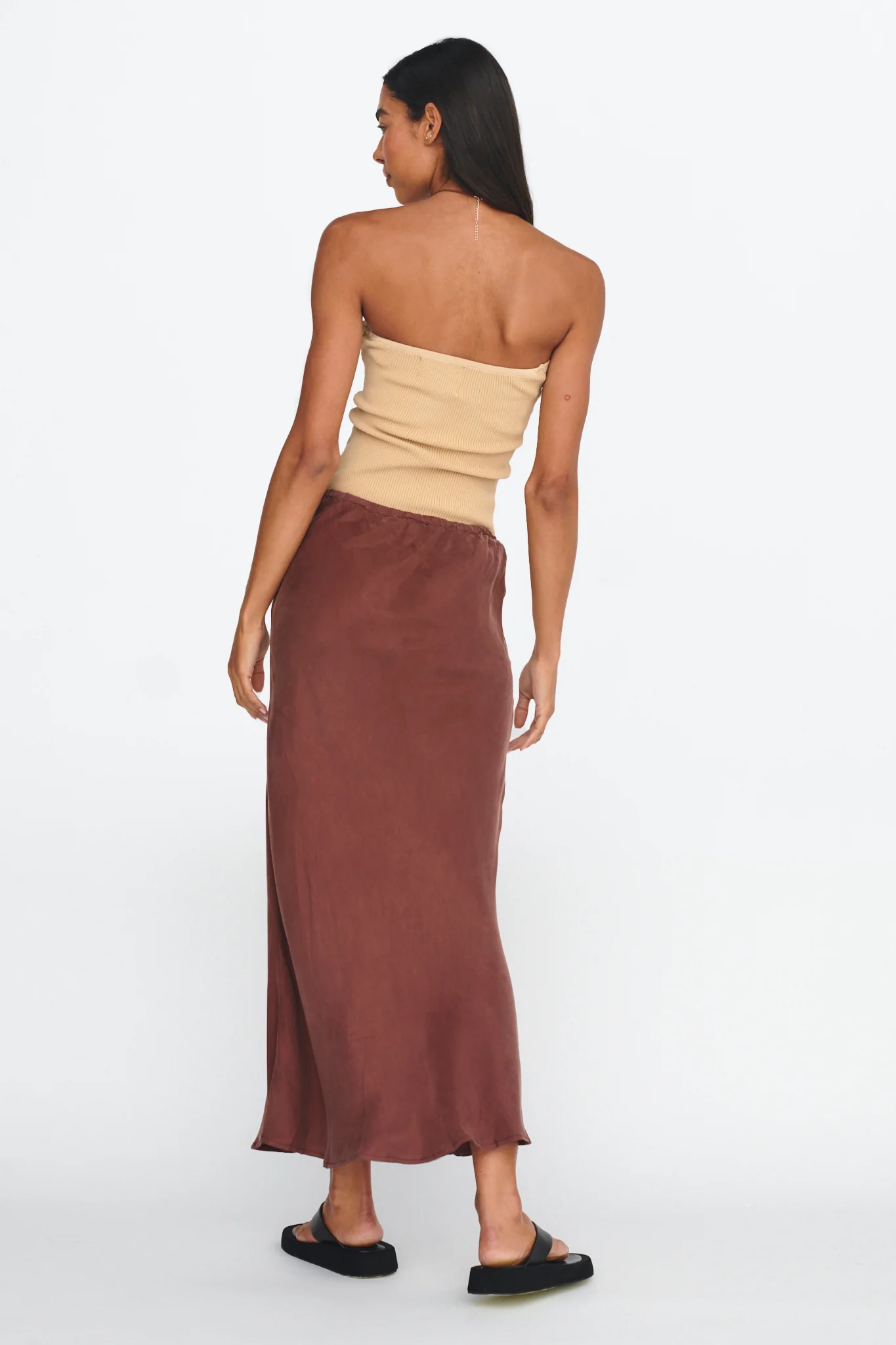 Merisa Drawstring Midi Skirt Choco - Image 3