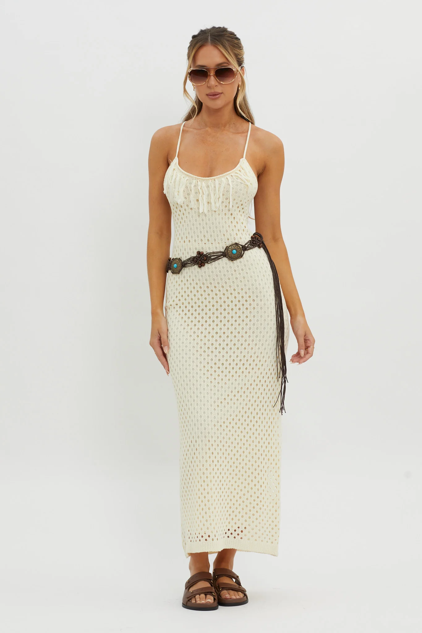Midwest Fringe Boho Belt Brown - Image 2