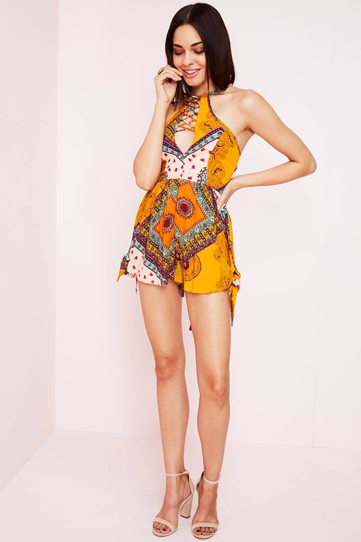 Milou Havana Romper Orange Print - Image 2