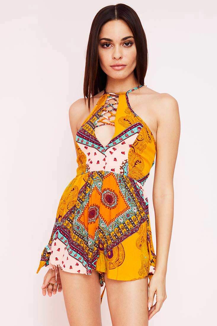 Milou Havana Romper Orange Print - Image 6