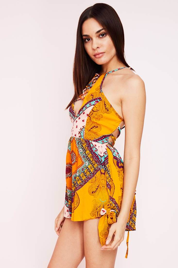 Milou Havana Romper Orange Print - Image 7