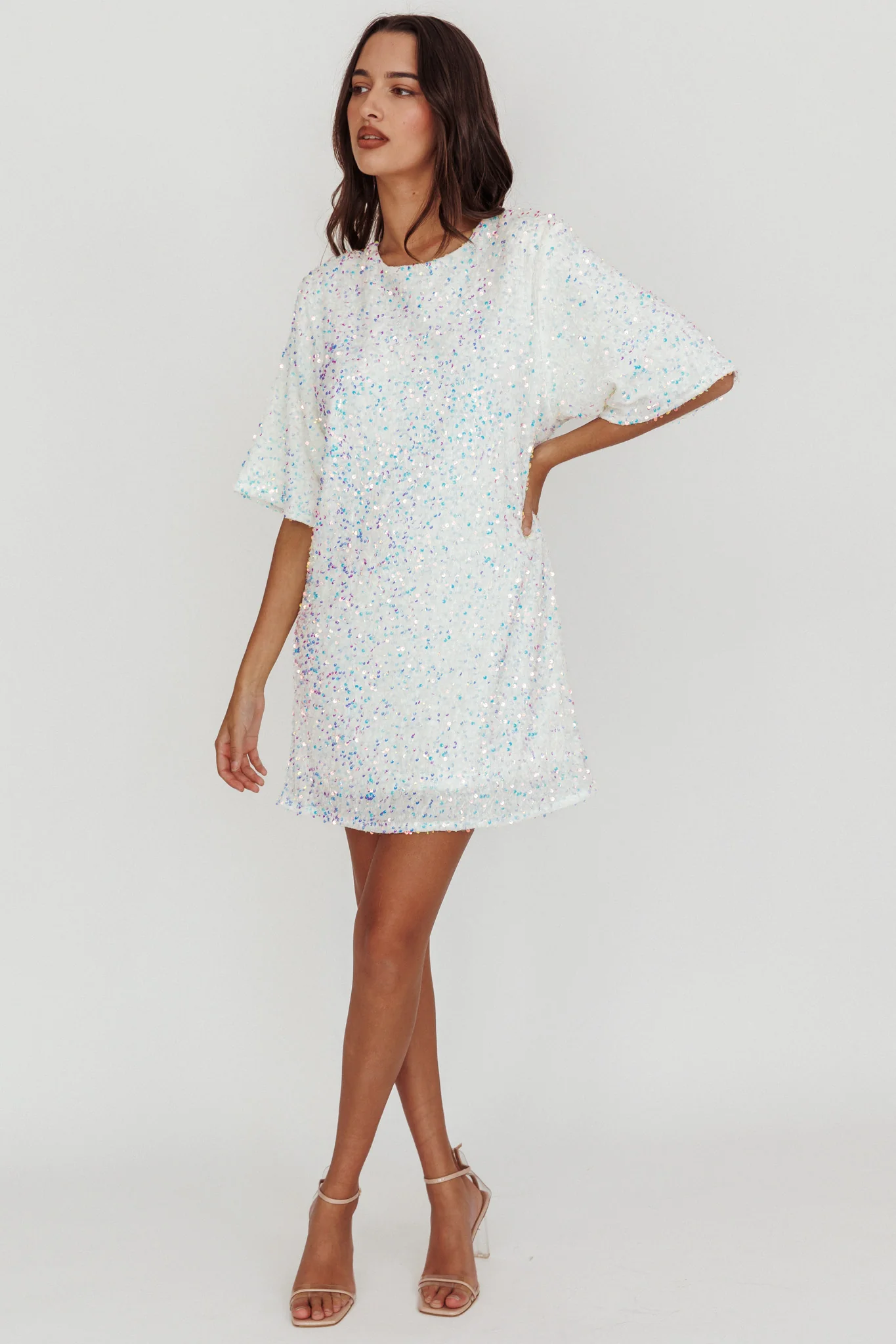 Miramar Backless Sequin Dress White - Image 2