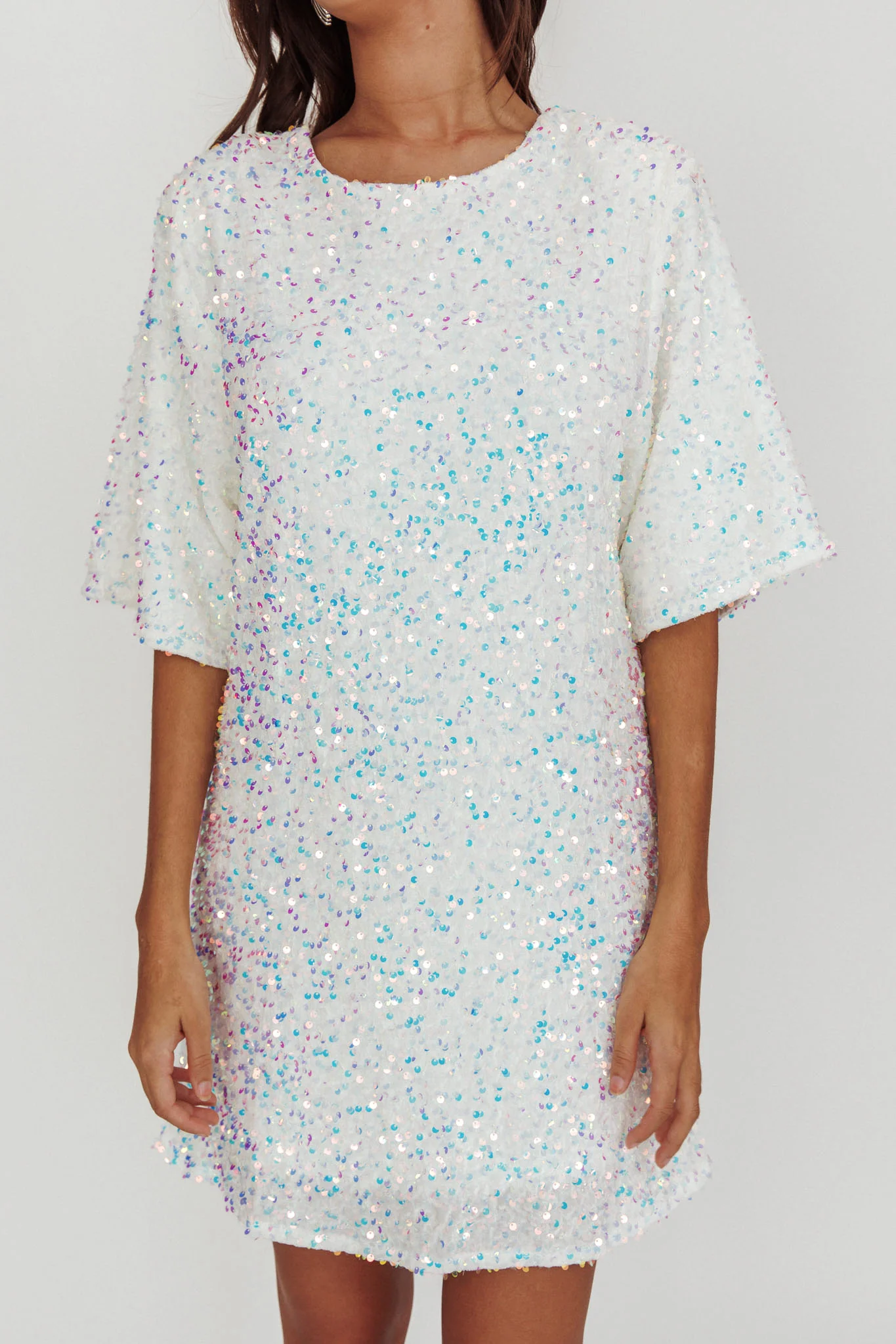 Miramar Backless Sequin Dress White - Image 3