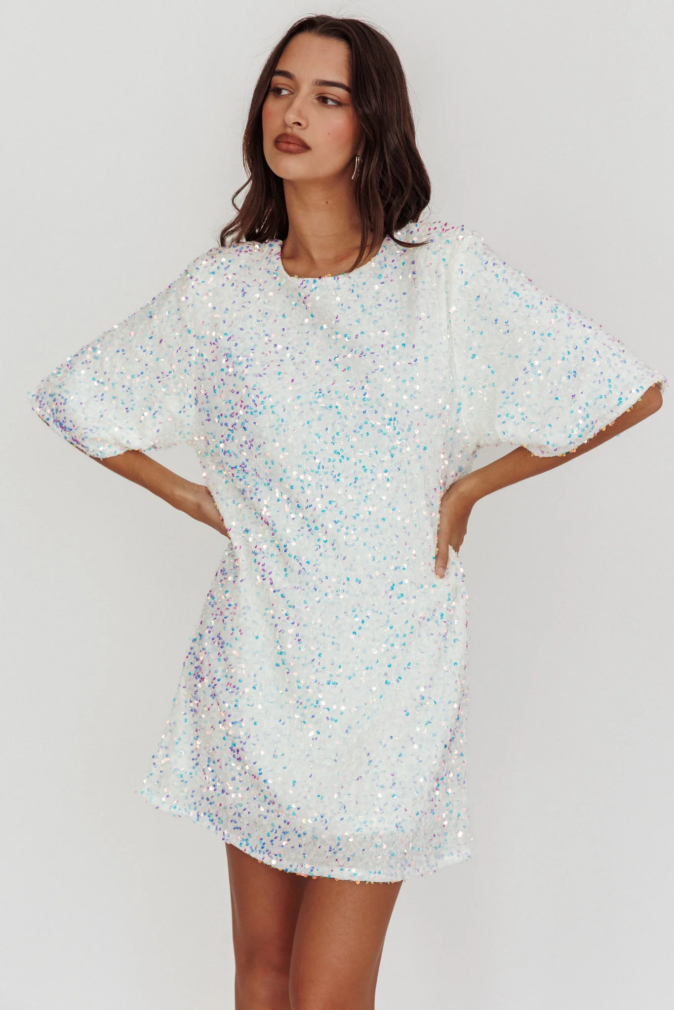 Miramar Backless Sequin Dress White - Image 4