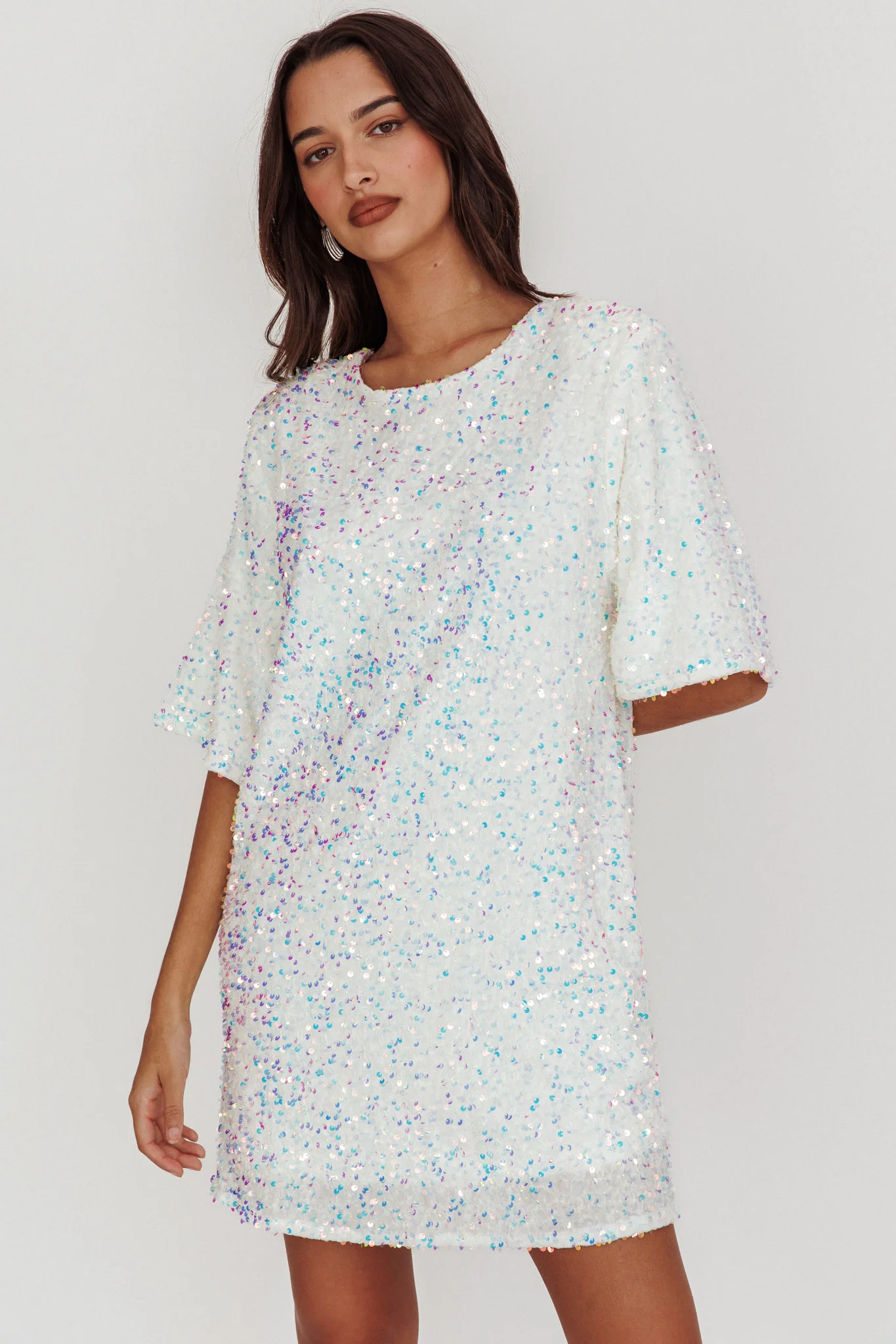 Miramar Backless Sequin Dress White - Image 5