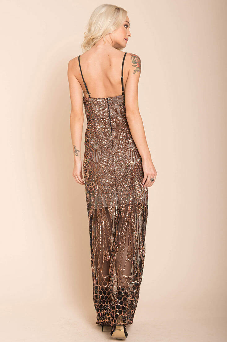 Miya Sequin Gala Dress Black - Image 5