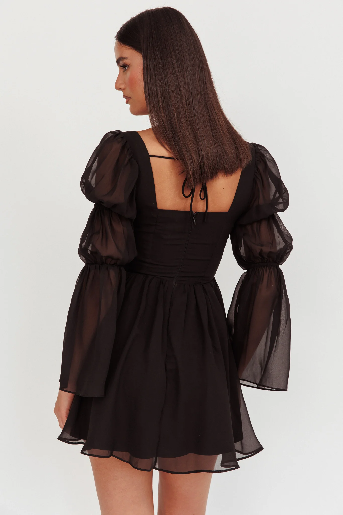 Miya Long Sleeve Mini Dress Black - Image 2