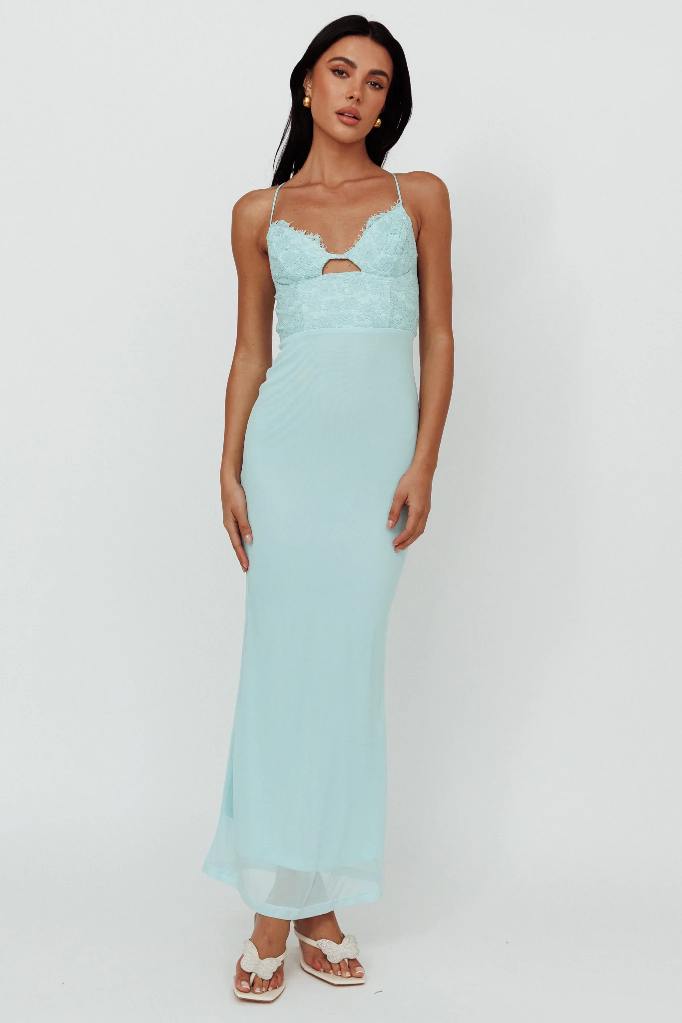 Modern Love Lace Bodice Maxi Dress Mint - Image 5