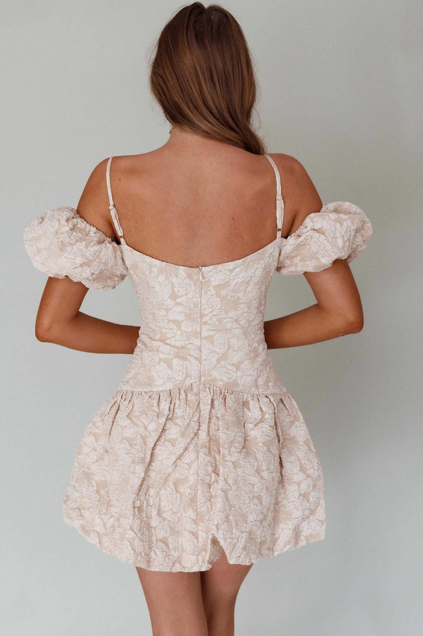 Mon Bebe Drop Waist Mini Dress Sand - Image 2