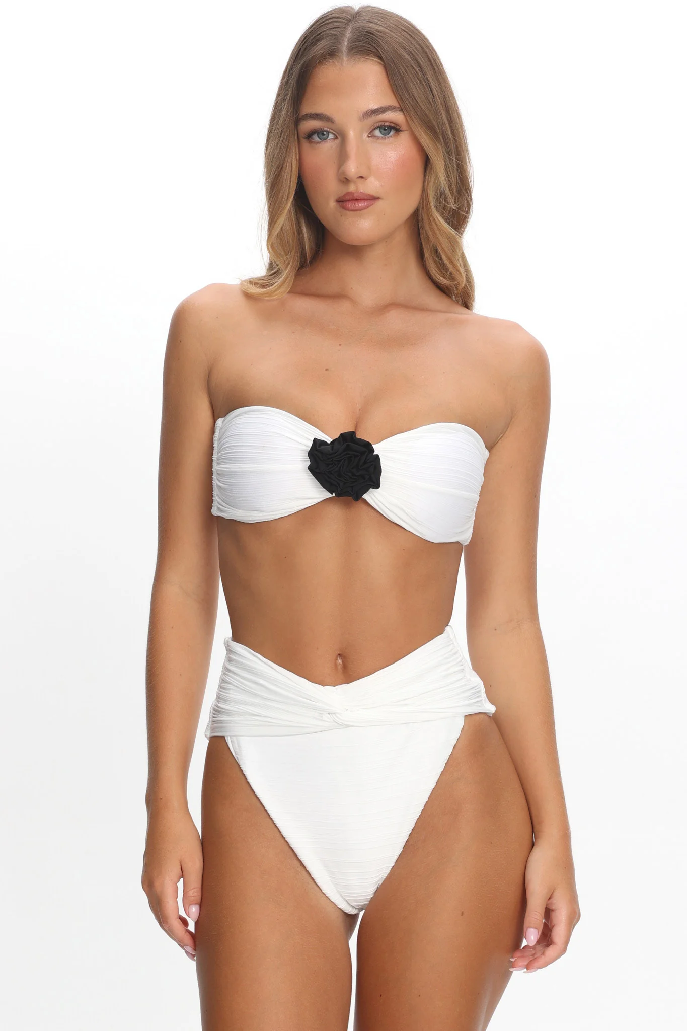 Monique High Waist Twist Bikini Bottom Ivory - Image 5
