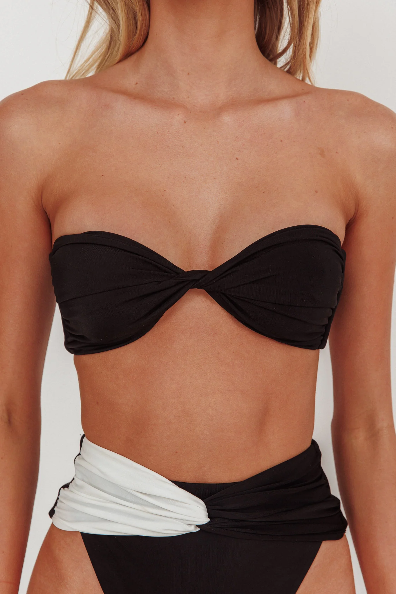 Monique Twist Bandeau Bikini Top Black - Image 3
