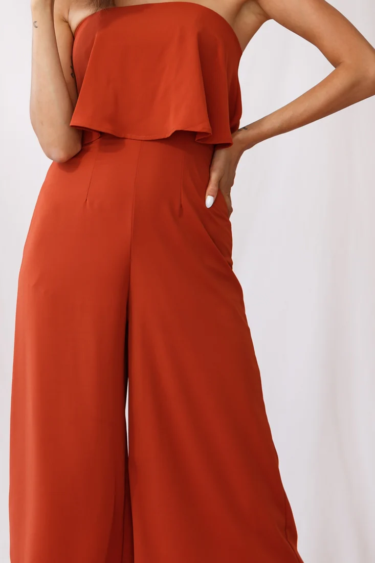 Monserrat Frill Bust Jumpsuit Umber - Image 4