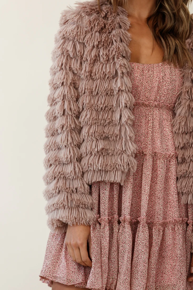 Montana Shaggy Faux Fur Jacket Camel - Image 12