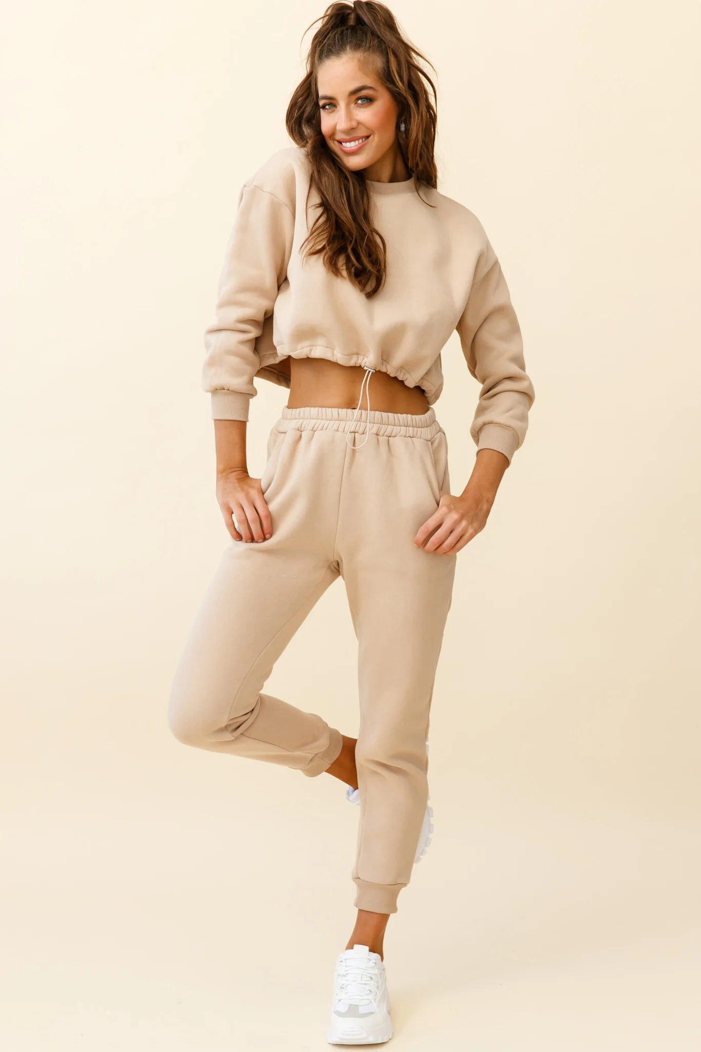 Monterey Elasticated Waist Jogger Pants Tan - Image 2