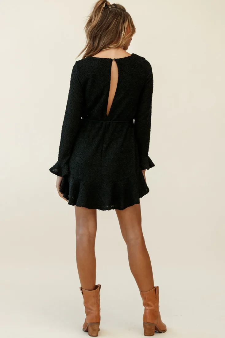 Montville Long Sleeve Knit Dress Black - Image 6