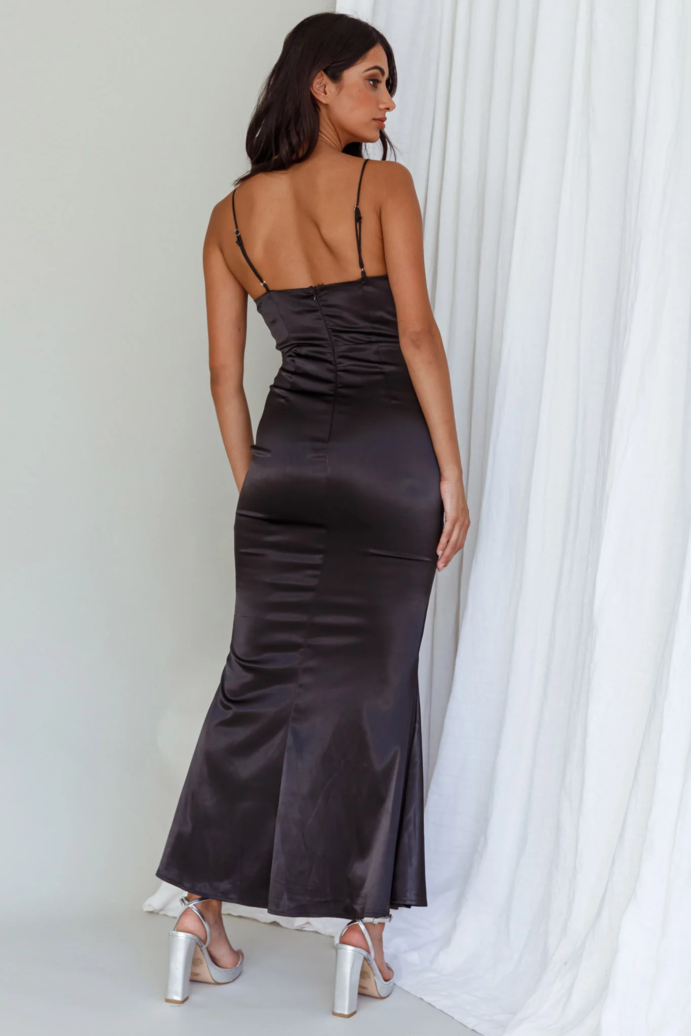 Moon Rising Mermaid Maxi Dress Black - Image 2