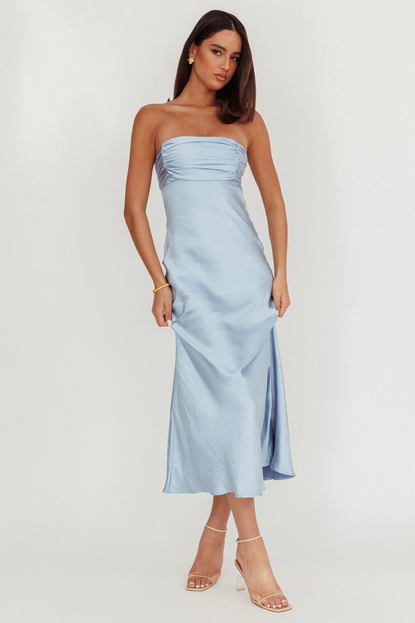 Moon Song Strapless Laced Back Dress Midnight Blue - Image 4