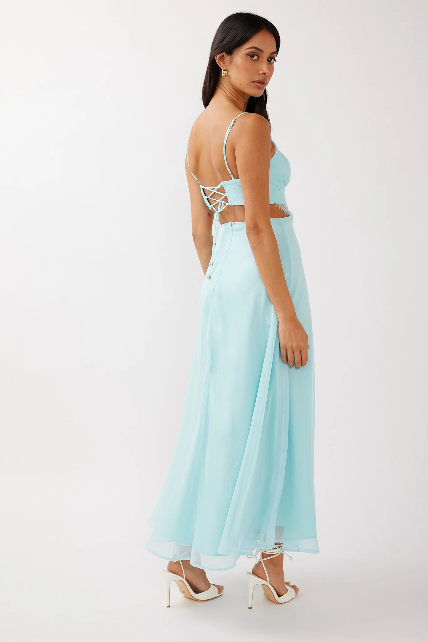 More Love Lace Trim Cut-Out Midi Dress Mint - Image 2