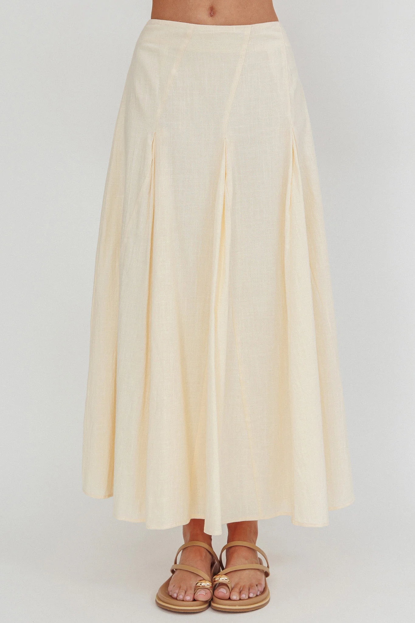 Morning Lights Godet Maxi Skirt Cream - Image 3