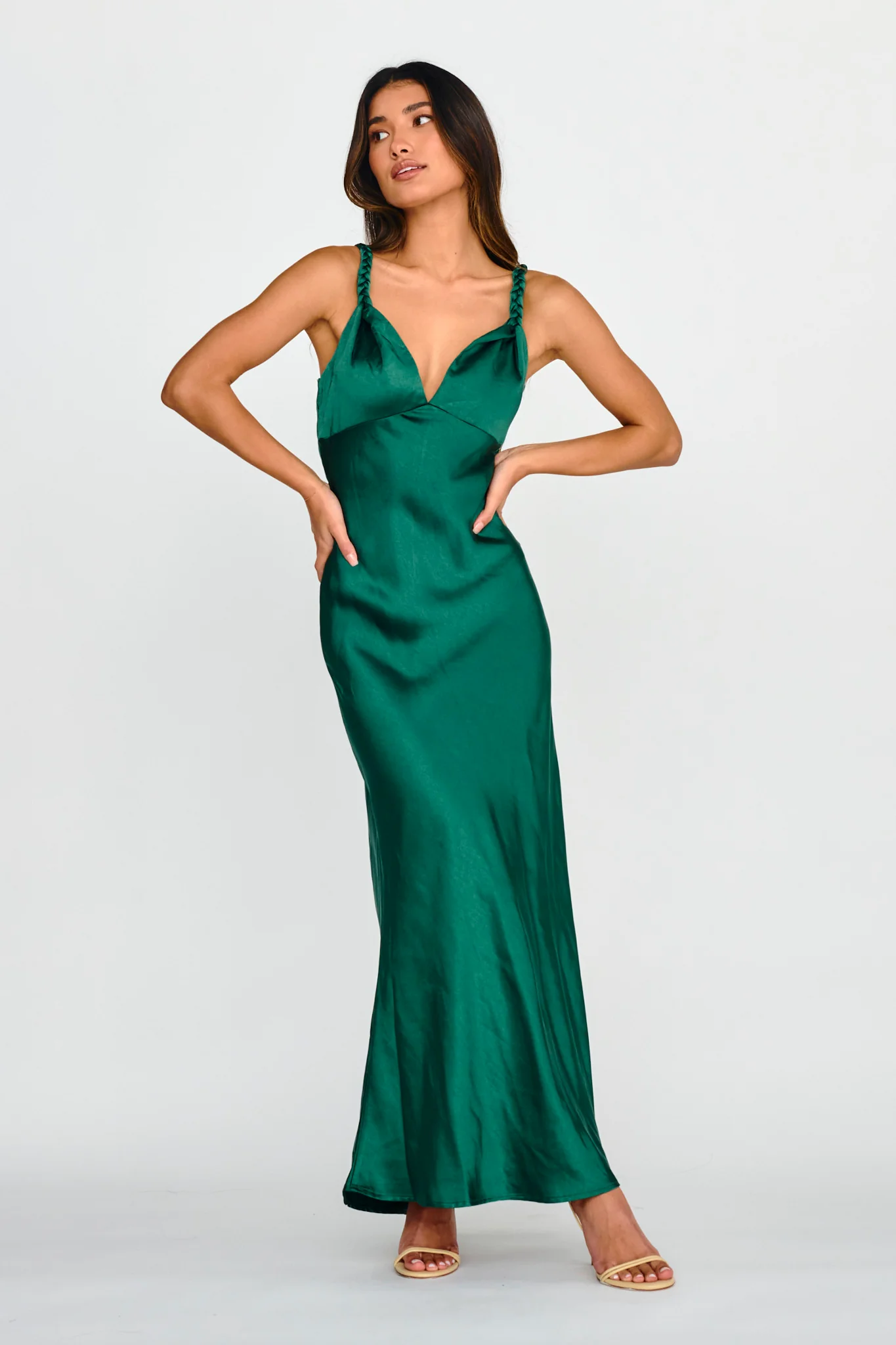 Muraya Braided Strap Maxi Dress Forest Green - Image 5