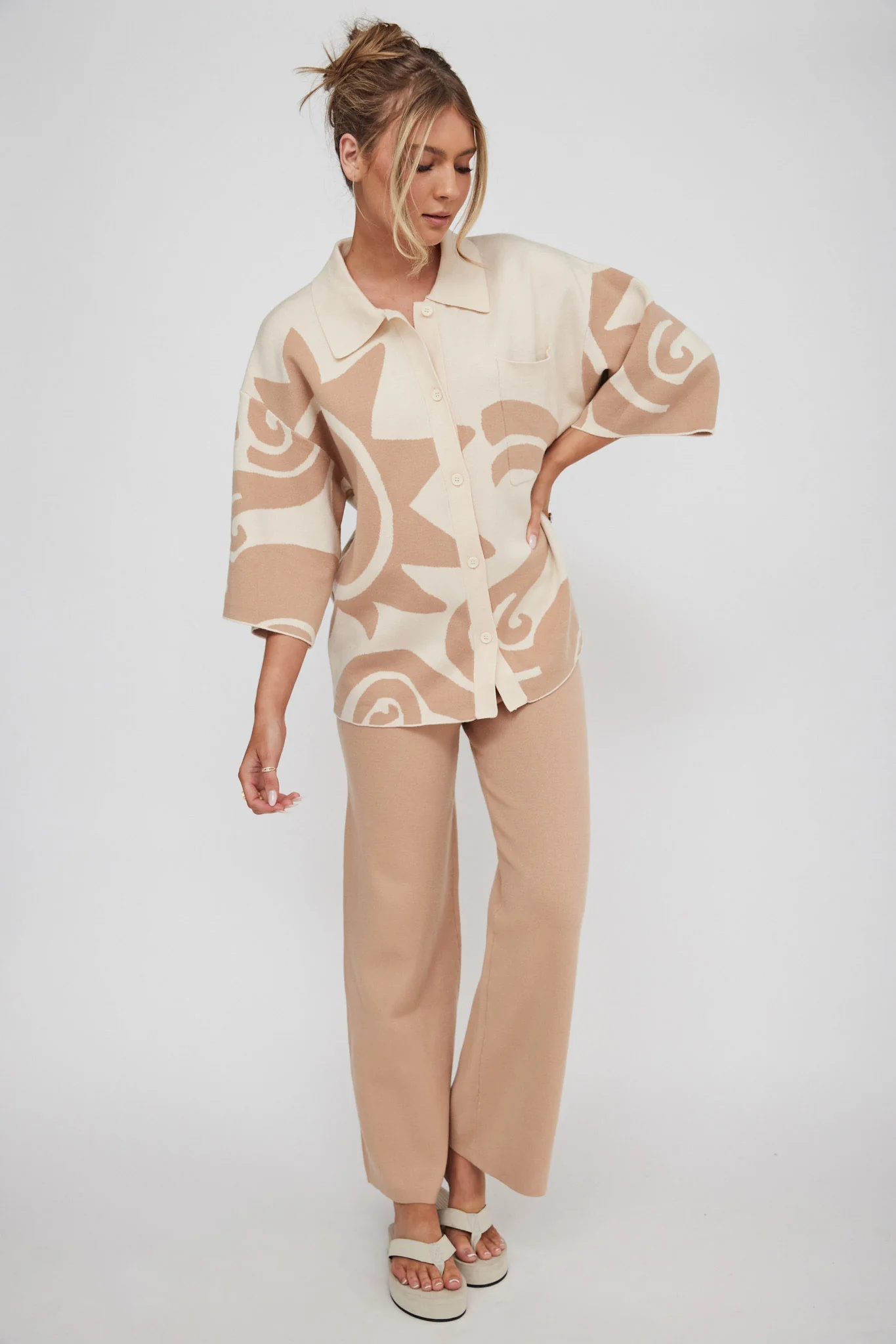 Nalani Knit Pants Wood - Image 4
