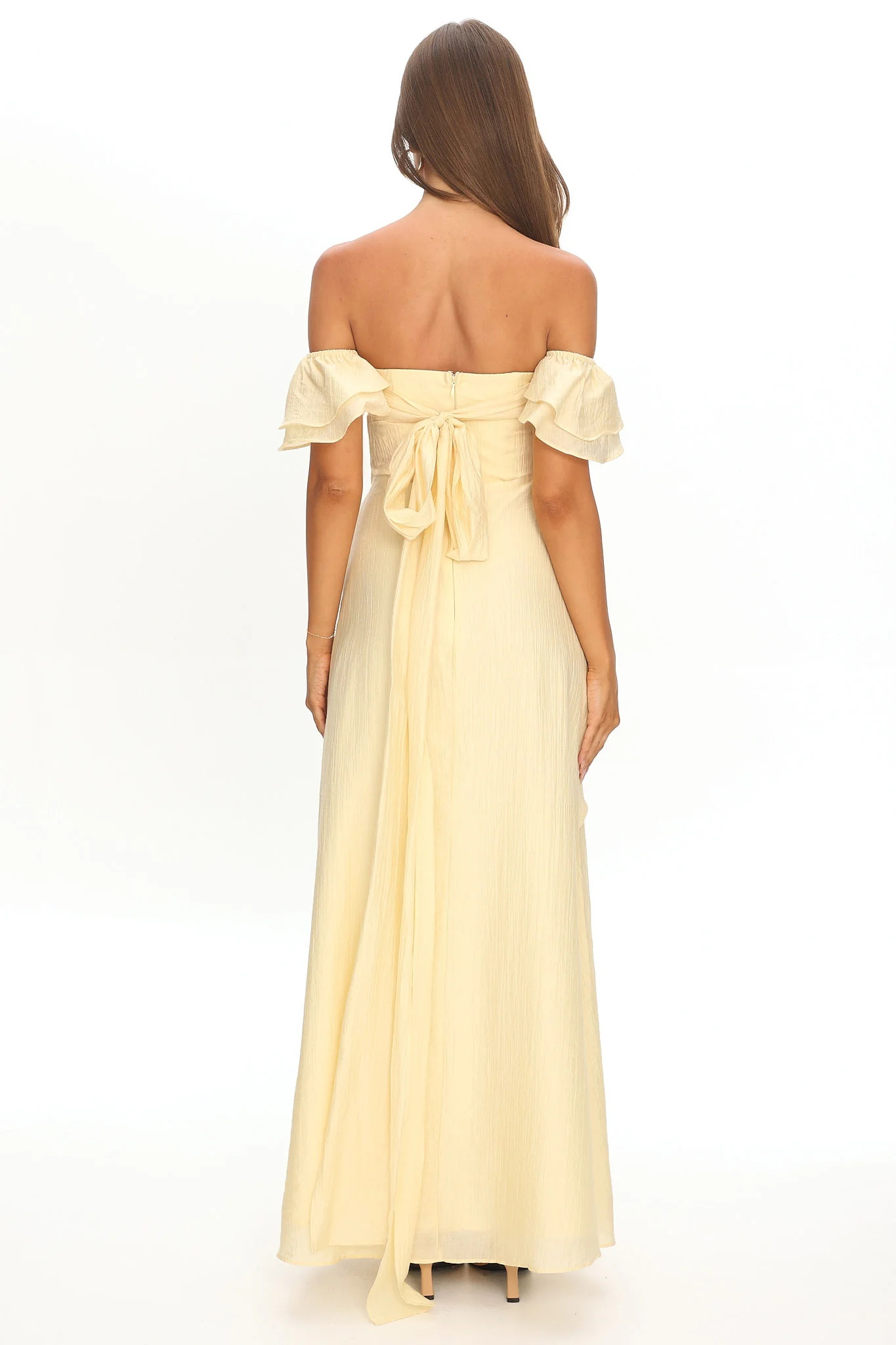 Natale Off-Shoulder Ruffle Maxi Dress Butter - Image 3
