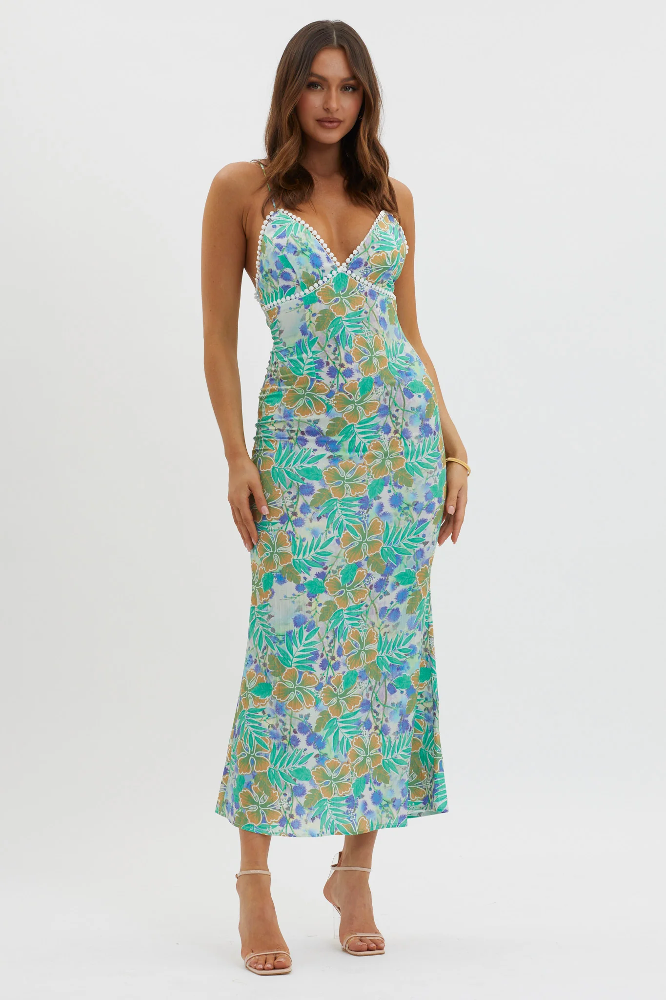 New Acquaintance Low Back Dress Floral Blue - Image 4