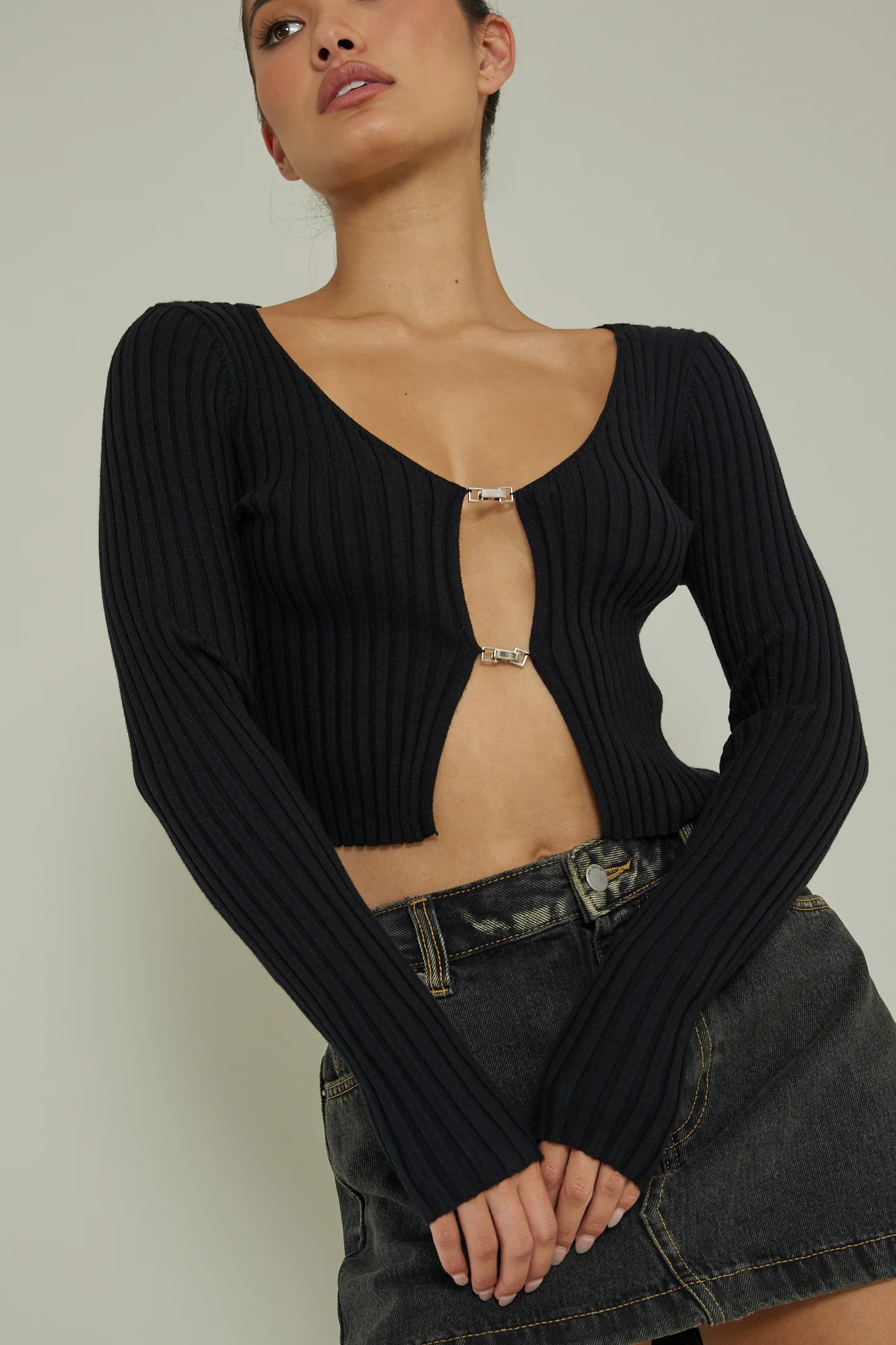 New School Long Sleeve Top Black - Image 5