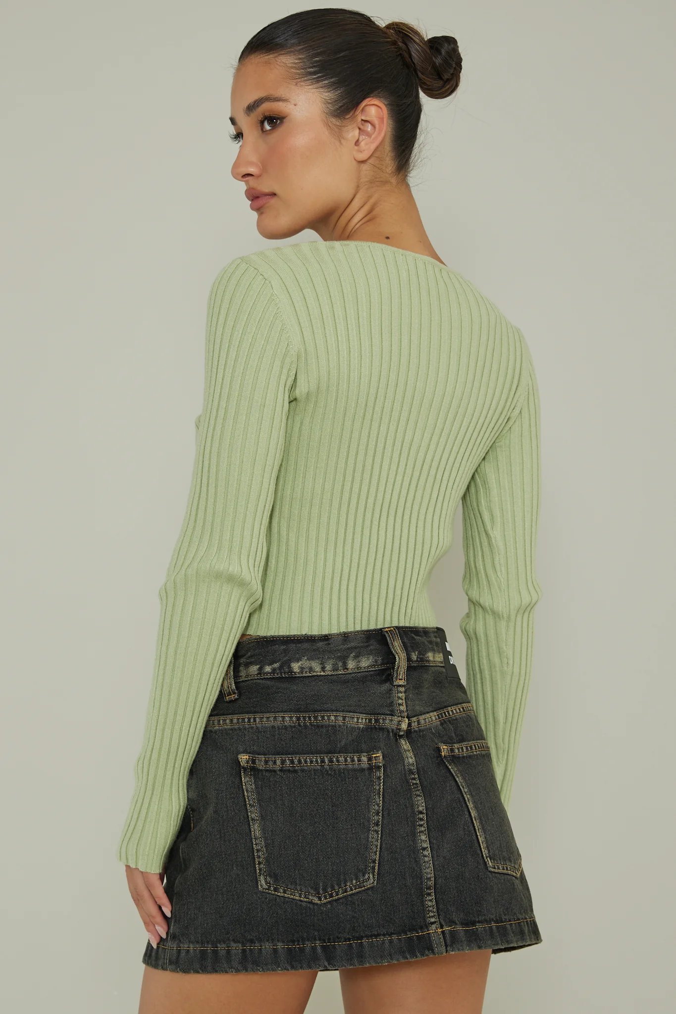 New School Long Sleeve Top Light Sage - Image 2