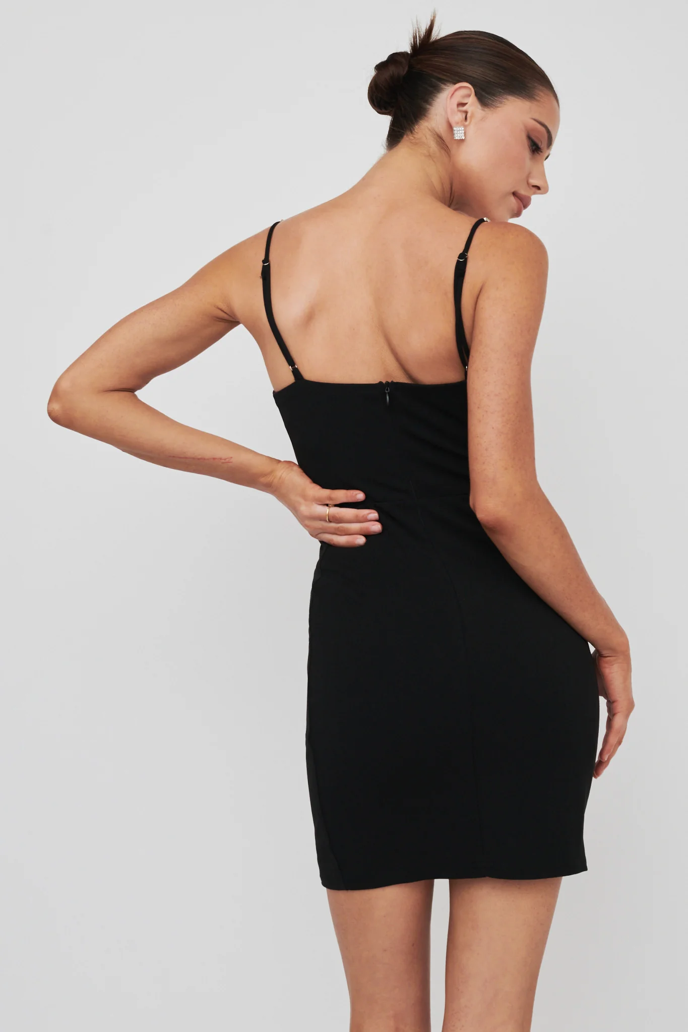 Next To You Diamante Trim Mini Dress Black - Image 2