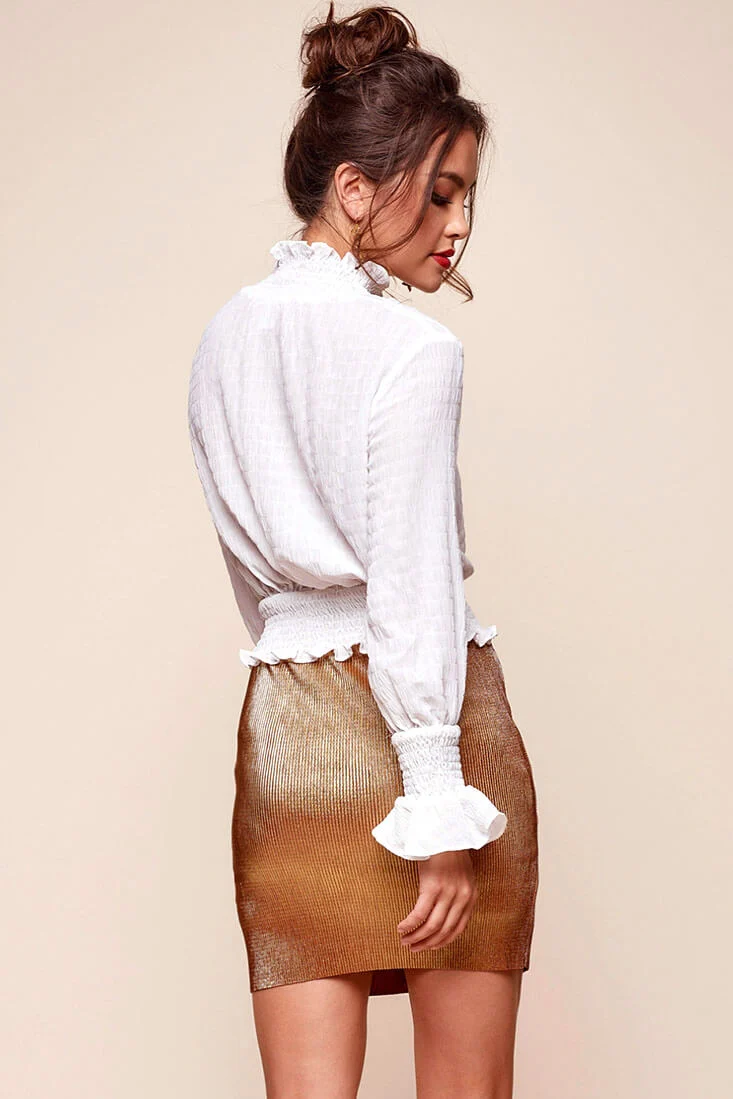 Nicole Cropped Puffy Top White - Image 5
