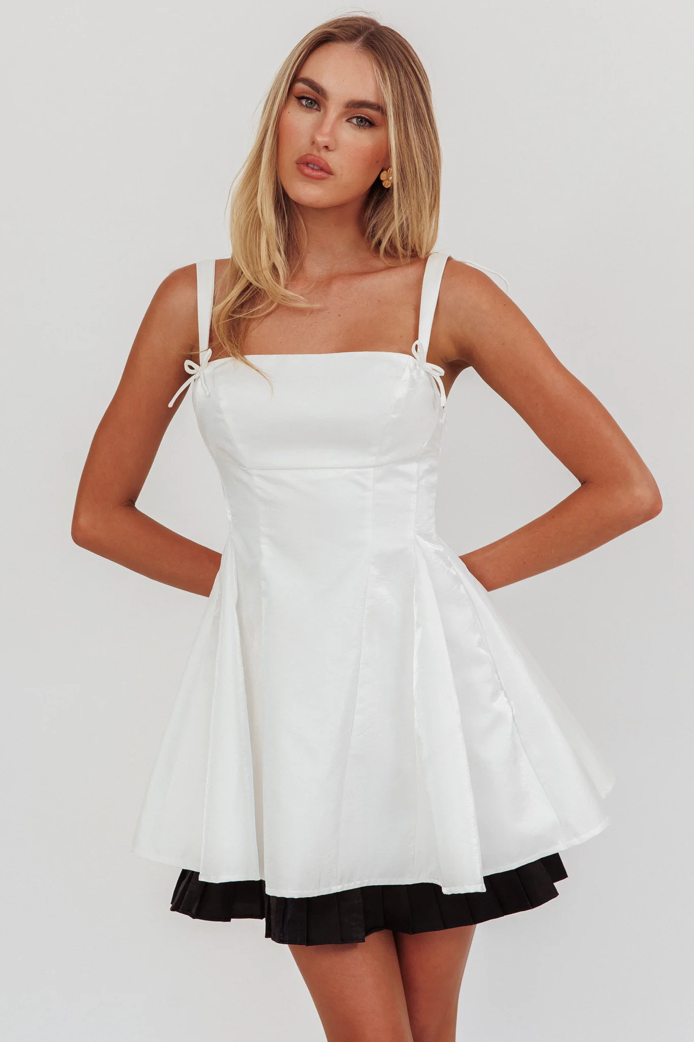 Night Rider Fit And Flare Mini Dress White - Image 6