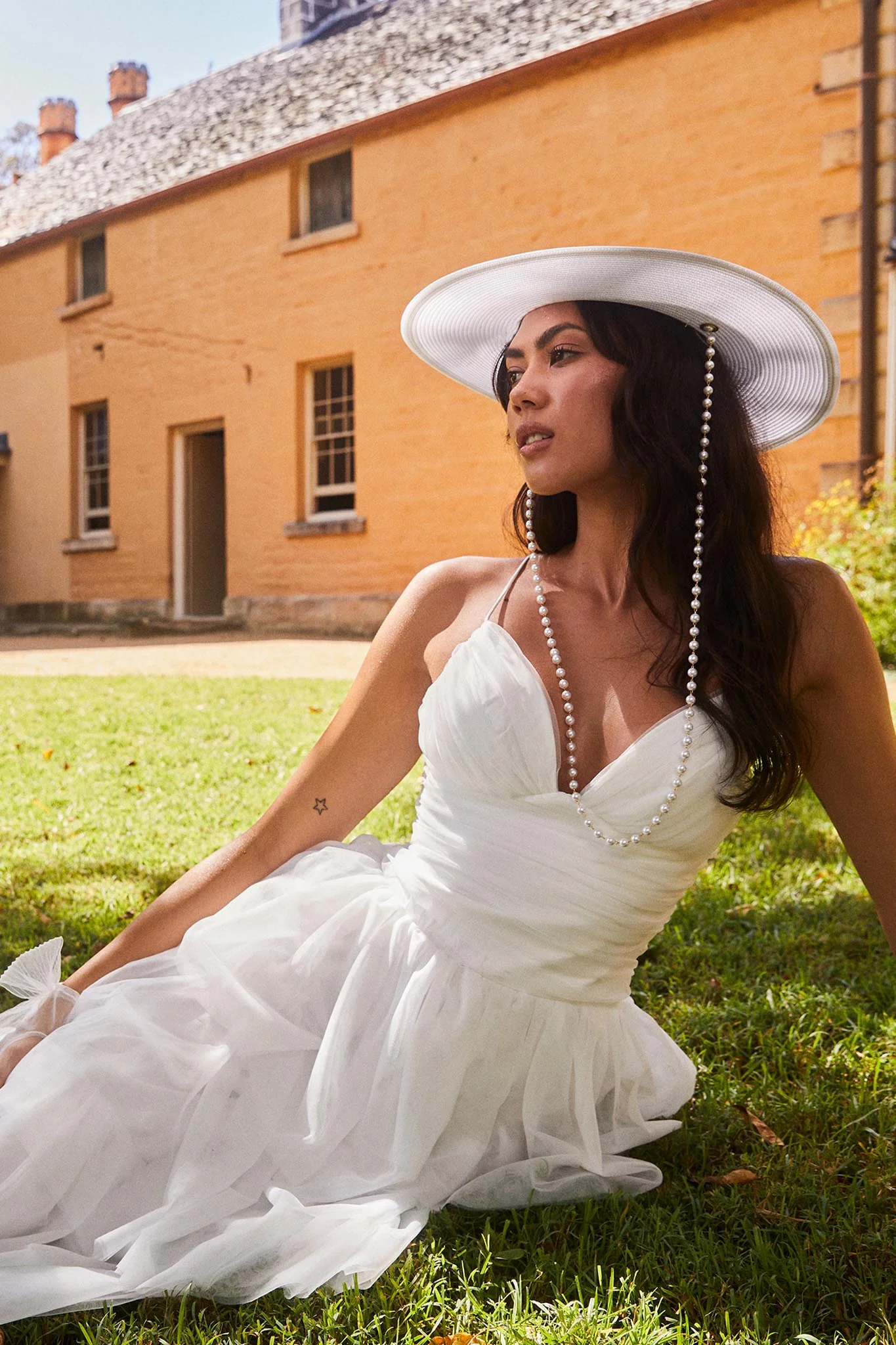 Nightingale Tiered Mesh Maxi Dress White - Image 4