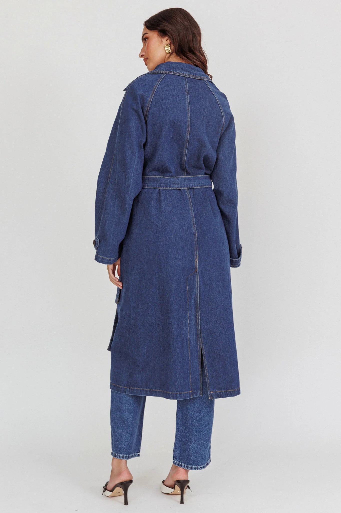 Nightshade Double Breasted Coat Denim - Image 2