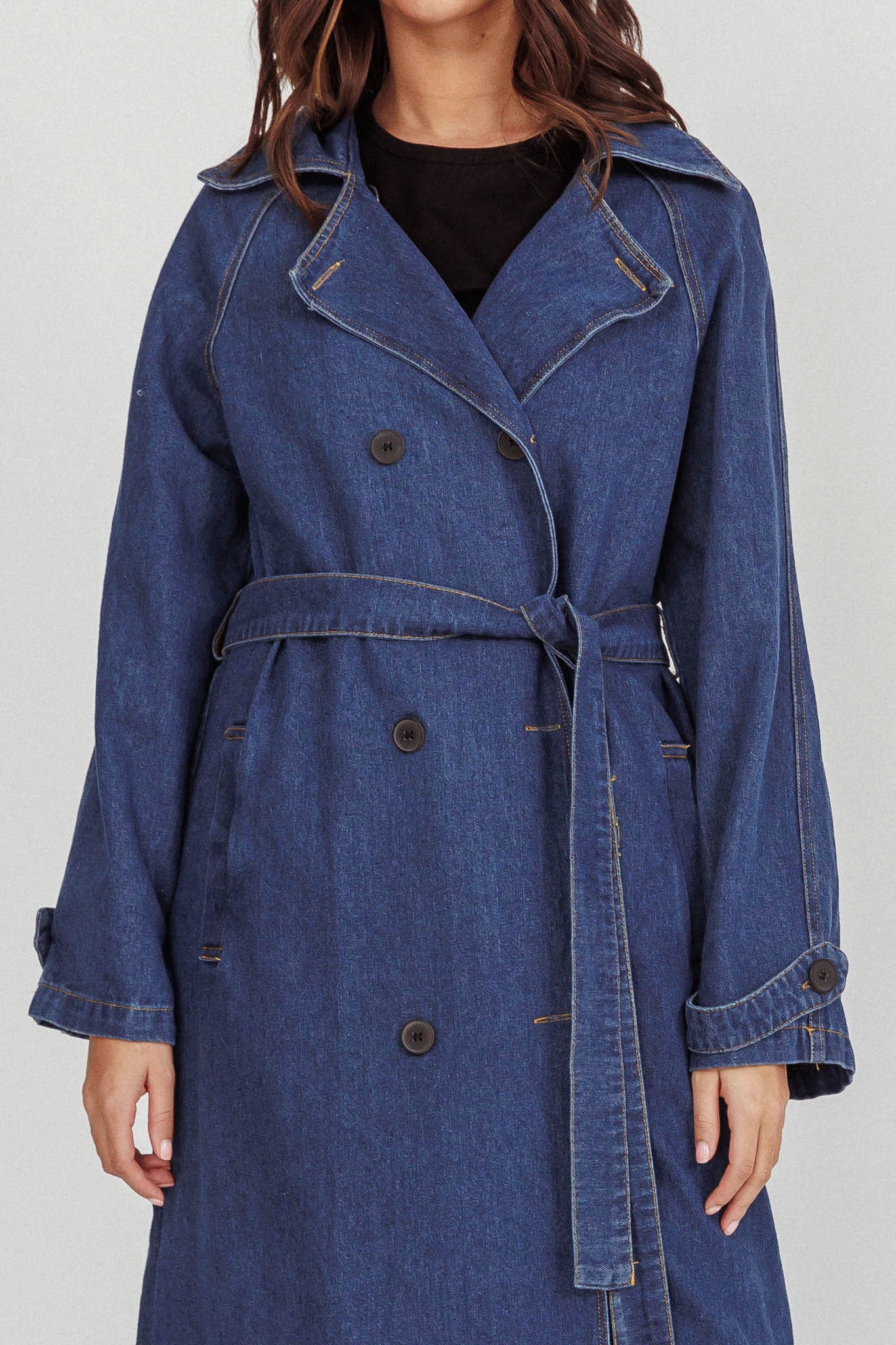 Nightshade Double Breasted Coat Denim - Image 4